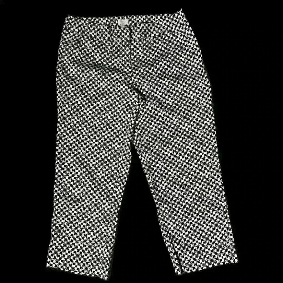 LAUNDRY By SHELY SEGAL CROPPED black and white pants capris bottoms SIZE 10 - Picture 2 of 7